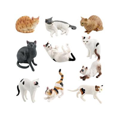 PVC Cat Doll Ornaments 9 Colors DIY Cat Figures Statue Decoration Crafts Home Decoration
