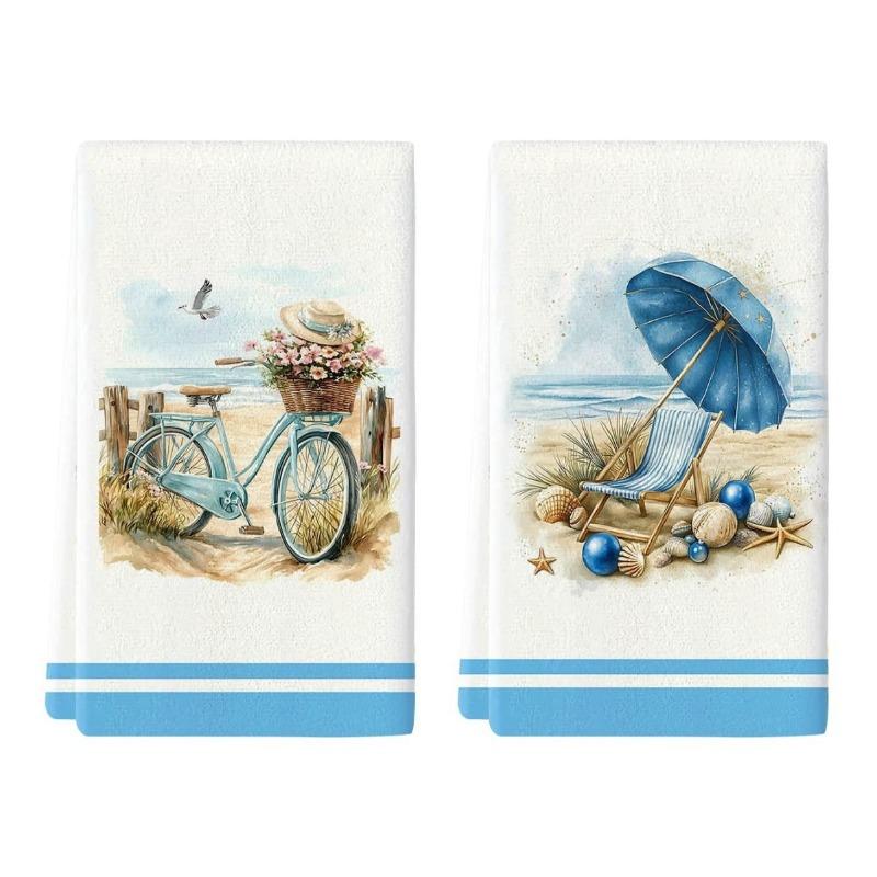 2 Stück Küchentücher, Handtuchsets, Super saugfähige weiche Reinigungstücher, Küchen Dekoration, Küchenutensilien, Haushaltsutensilien, Reinigungstücher