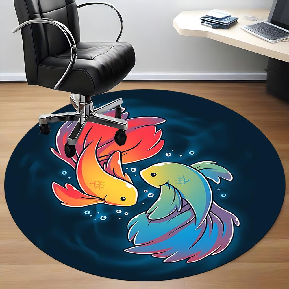 1pc Koi Fish Sticker Chair Carpet for Office, Soft Flannel Throw Mat, Perfect for Office,Holiday Party Decoration Choice yy251113119