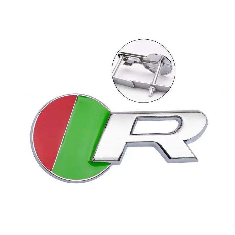 3D Metal S R Logo Car Sticker Front Grille Emblem Side Fender Rear Badge Decals Trunk Emblem for X-TYPE F-TYPE XE XF XJ XJR XFR Accessories