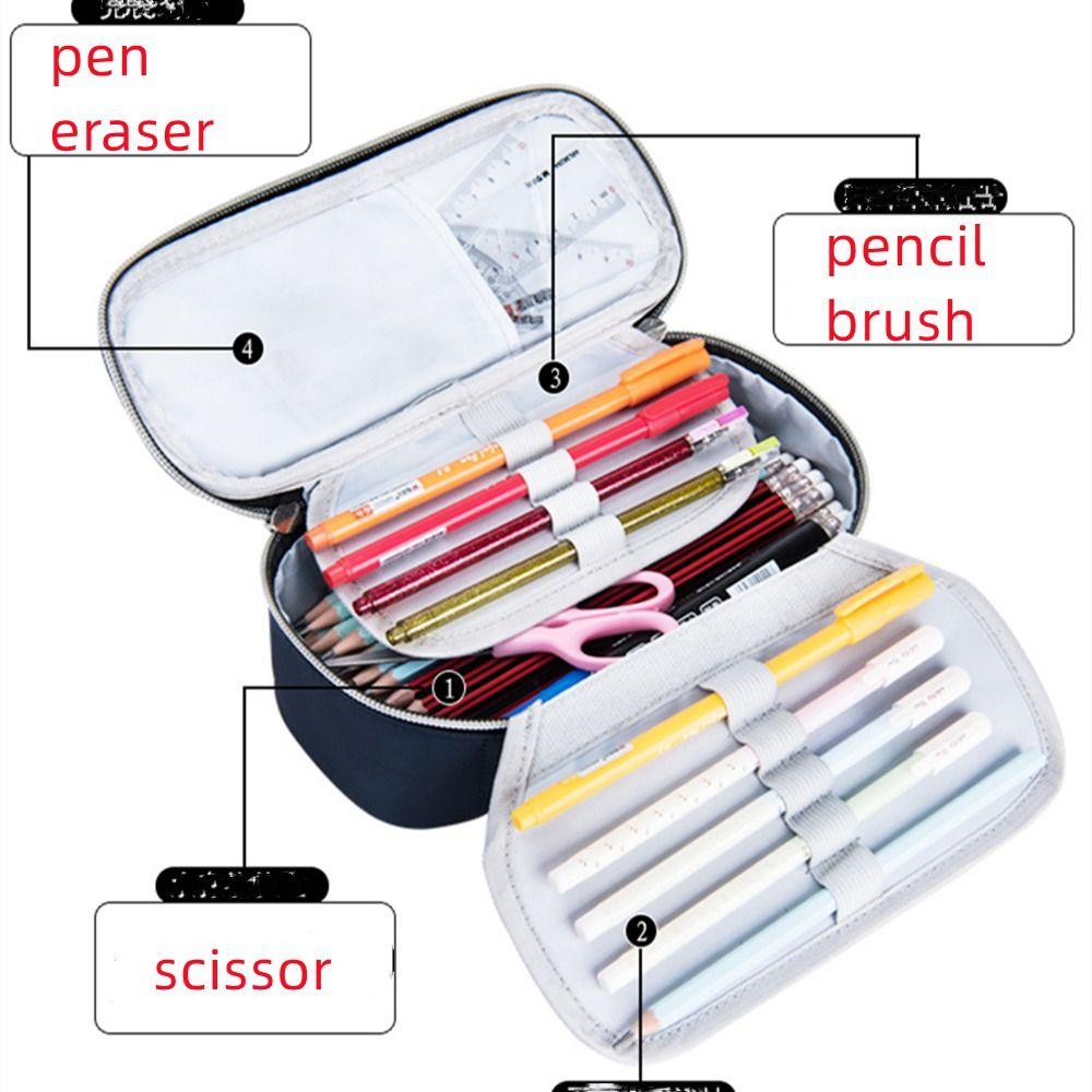 Trousse à papeterie Étuis à crayons Boîte à papeterie Boîte à crayons Étui à crayons Organisateur Pochette Rangement Toile