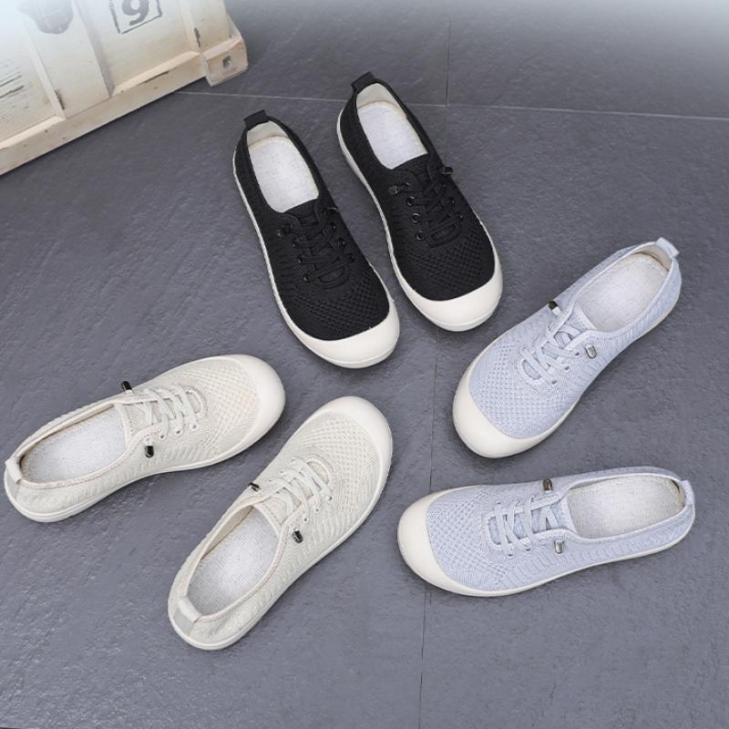 Middle-aged and Elderly Women's Breathable Soft Sole Lightweight Shoes Comfortable Slip-on Lazy Shoes Non-slip Walking Cloth Shoes
