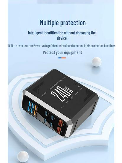 240W GaN Multi-Port Fast Charging Station with 2A USB-C for Laptops.
