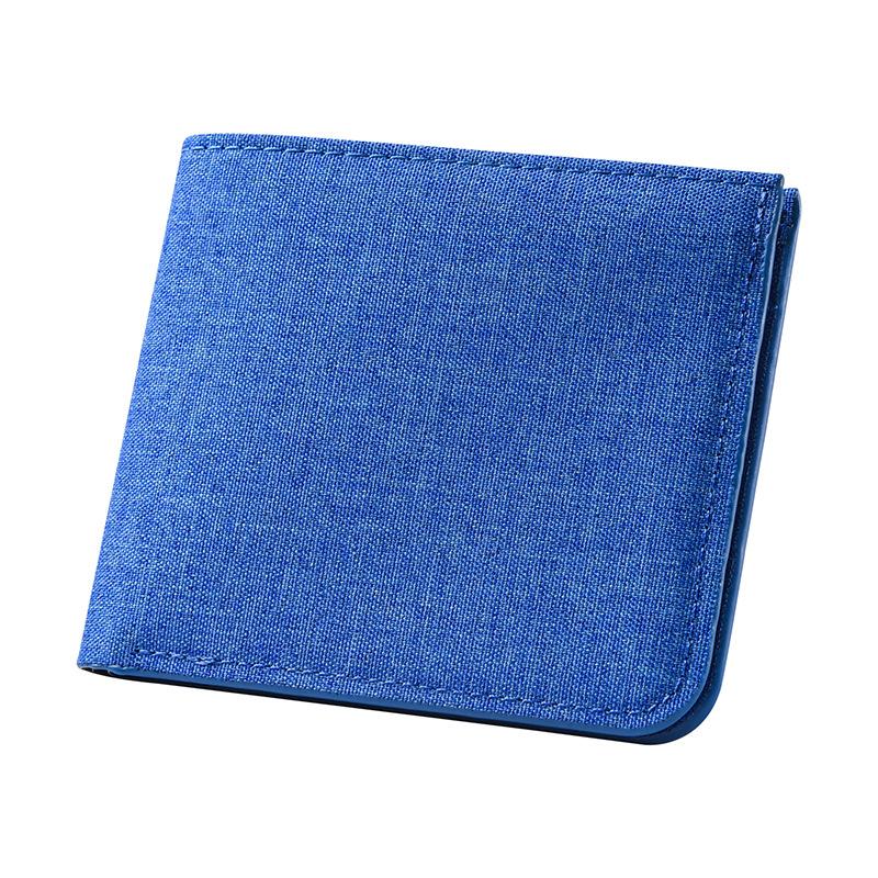 

Холщовый кошелек Мужской короткий простой студенческий ультратонкий кошелек Многокарточный кошелек Горизонтальный кошелек синий