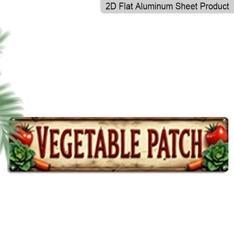 

2D Plane, 1 Piece of Retro Carved Vegetable Garden Metal Aluminum Sign-farmhouse Kitchen and Garden Wall Decoration, Color Vegetable Illustrations 40cm x 10cm