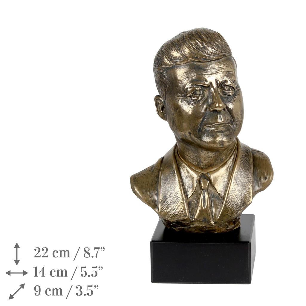 John Fitzgerald Kennedy - marble bust, statuette of a famous person, decoration for office, school, and hotel by the Art-Dog brand