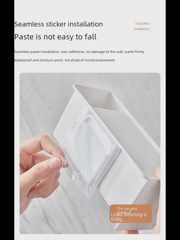 Punch-Free Japanese Wall-Mounted Bathroom Set: Toothbrush Holder & Mouthwash Rack