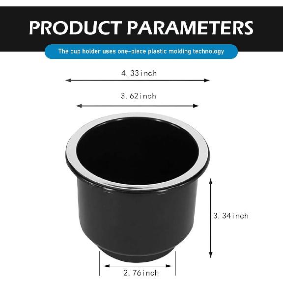 2PCS Car Cup Holder Ert, Recessed Drop In Plastic Cup Drink Can Holder, Large Capacity Cup Holder Replacement Accessories, Universal For RV Boat Car