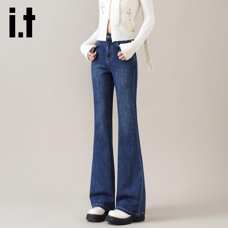 

Izzue IT Women s High-Waist Flared Wide-Leg Jeans L