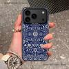 Persian Carpet Floral Pattern Black Matte Shockproof CoverPhone Case For iPhone 17,16,15,14,13,12,11,Pro,XS,Max,Plus,Mini,SE4,E