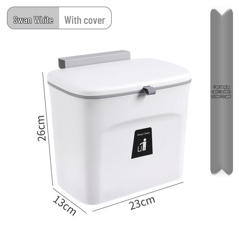 Wall-Mounted Trash Can with Lid for Kitchen, Bathroom, and Living Room - Creative Hanging Storage Wastebasket