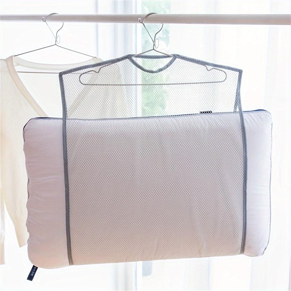 1PC Household Pillow Drying Artifact Mesh Bag Special Drying Shelf Lazy Drying Doll Windproof Storage Folding Drying Mesh Pocket