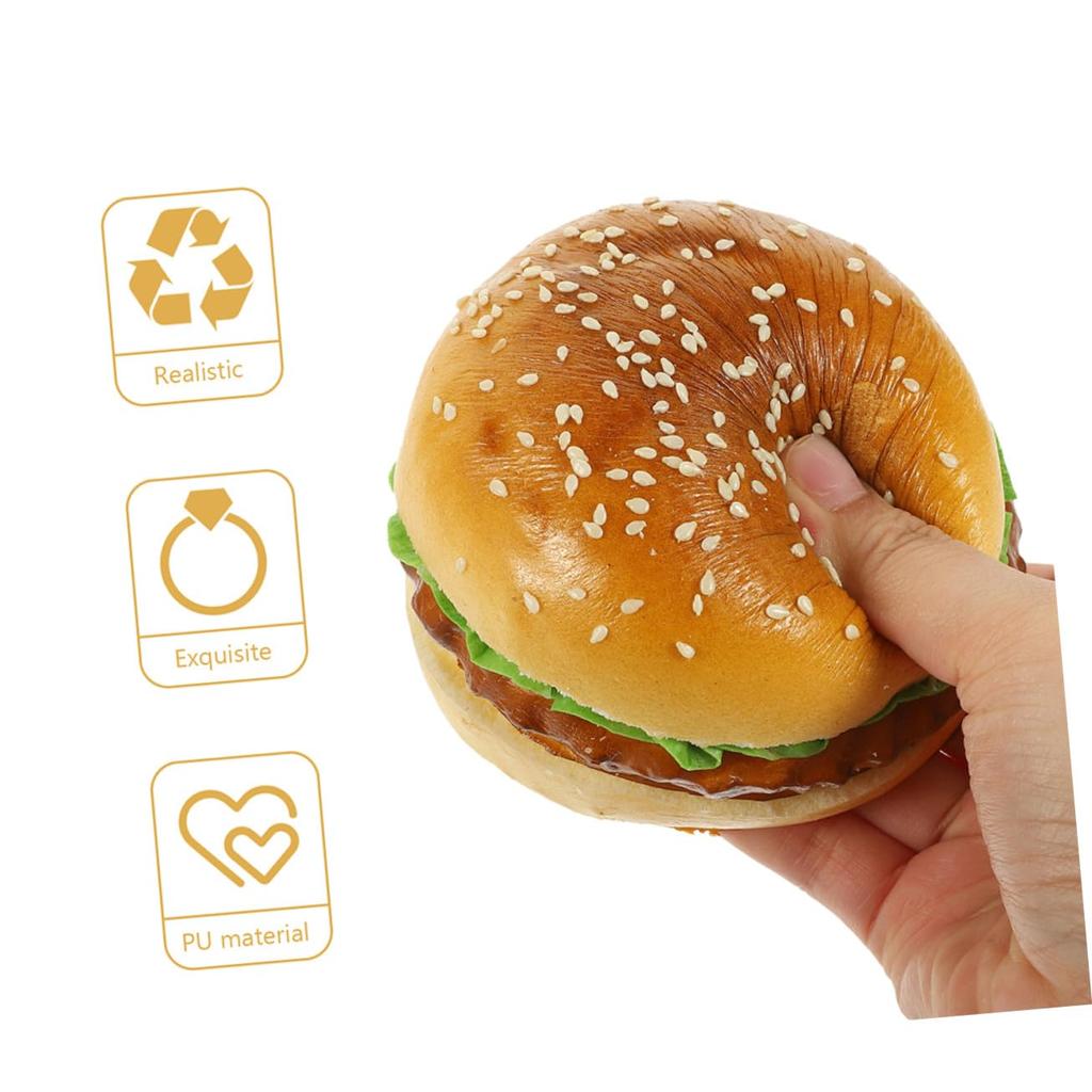 NOLITOY Realistic Simulation Hamburger Model for Photography Food Table and Educational Pretend Textured and 2-Piece Props, Samples, Decorations,