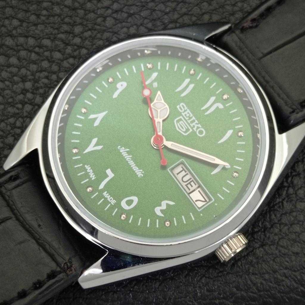VINTAGE REFURBISHED SEIKO 5 AUTOMATIC 6309A JAPAN MENS GREEN WATCH a441190-4 Sk-a441190