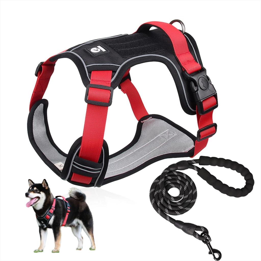 recommended for Shiba XINIDEA Sturdy and durable dog harness name tag can be attached to the for large and extra large lead no stress suffocation