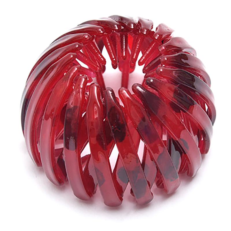 Pince à cheveux chignon en forme de nid d'oiseau en plastique extensible vintage géométrique pour faire des chignons, pinces à cheveux, support queue de cheval pour filles