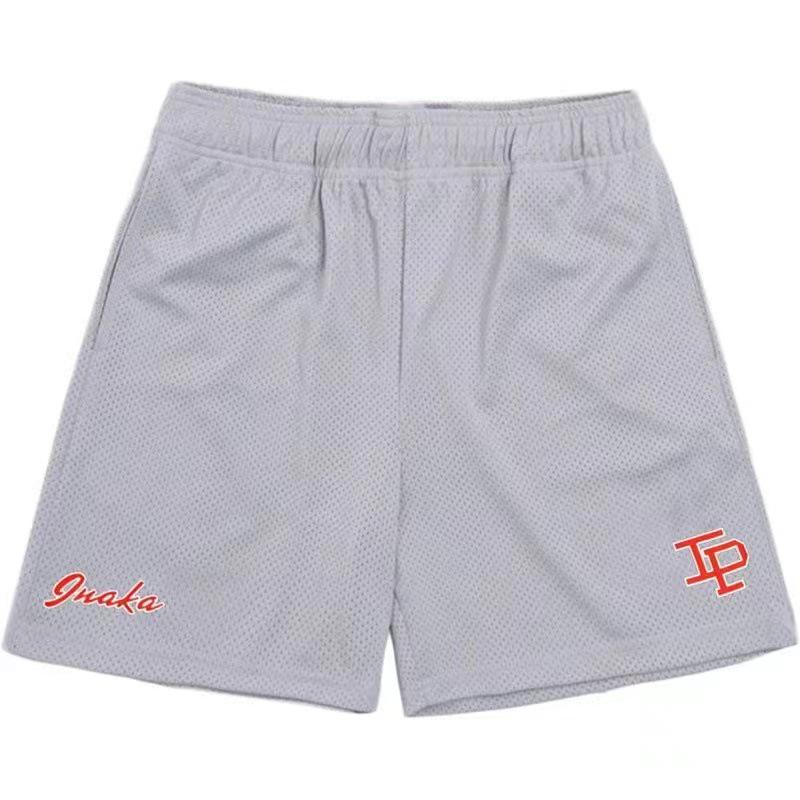 American Trendy Mesh Sports Shorts: Unisex Knee-Length for Running, Training, Basketball
