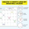 Cross-Border Erasable Yearly Calendar Planner - Undated English Work & Meeting Record