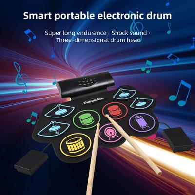 Elektronisches Schlagzeug Hand-Roll-Drum-Set Schlaginstrument 9 Pads BT Externer Sound mit