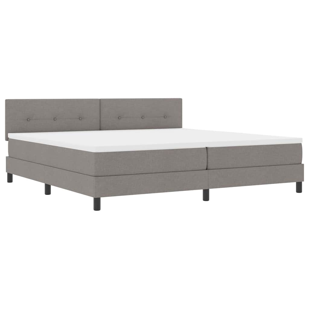 Box Spring Bed with Mattress and LED Lighting Taupe 200 x 200 cm Fabric