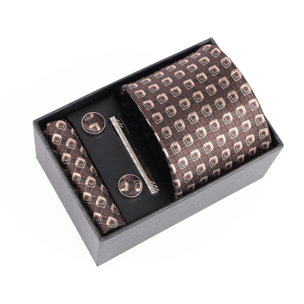Luxe Heren Jacquard Borduurdas Cadeauset met Gepersonaliseerd Logo Ontwerp