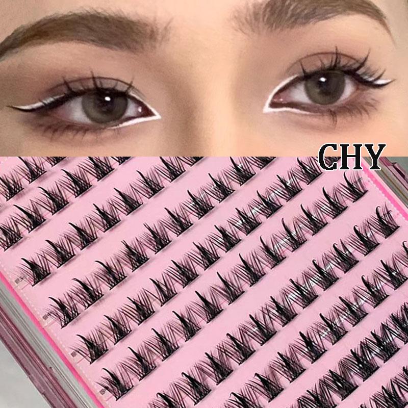 Glue-free and Make-up-free False Eyelashes 5D Fox False Eyelashes Self-adhesive Individual Eyelashes Dense Curls Eye Lashes