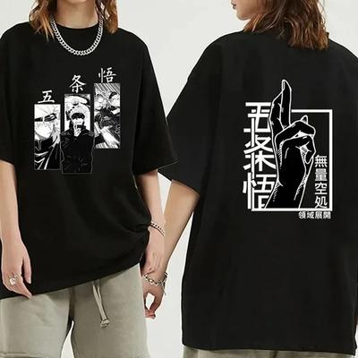 Anime Satoru Gojo Jujutsu Kaisen T-Shirt Mode Sommer Locker Damen Übergroß Kurzarm Sport Casual T-Shirt Weiche Oberteile