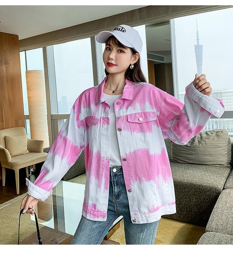 Veste en jean Patchwork automne veste femmes col rabattu coupe ample décontracté Style coréen veste manteau boutons vers le bas ChicTops nouveau