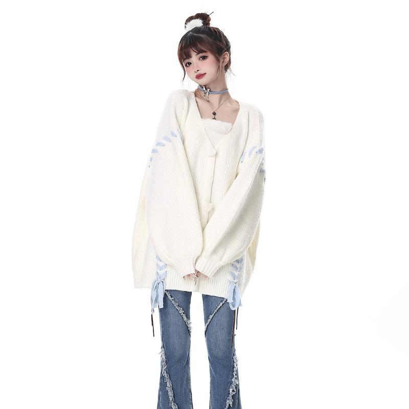 

Дизайн свитера Sense, осенне-зимний милый крутой свитер, вязаный кардиган с длинными рукавами, пальто, женский свободный свитер, женские топы One Size бежевый