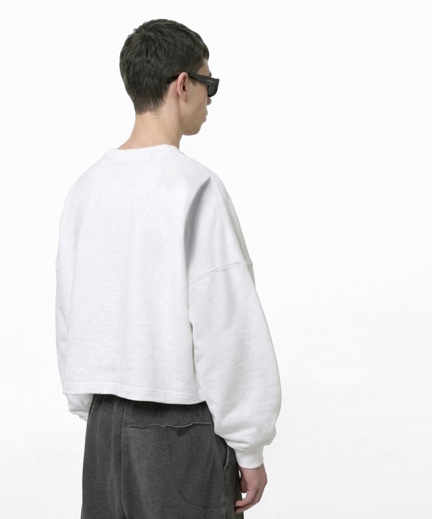 PRINOAR Refined Hughes Heavyweight Crop Long Sleeve T-Shirt - White