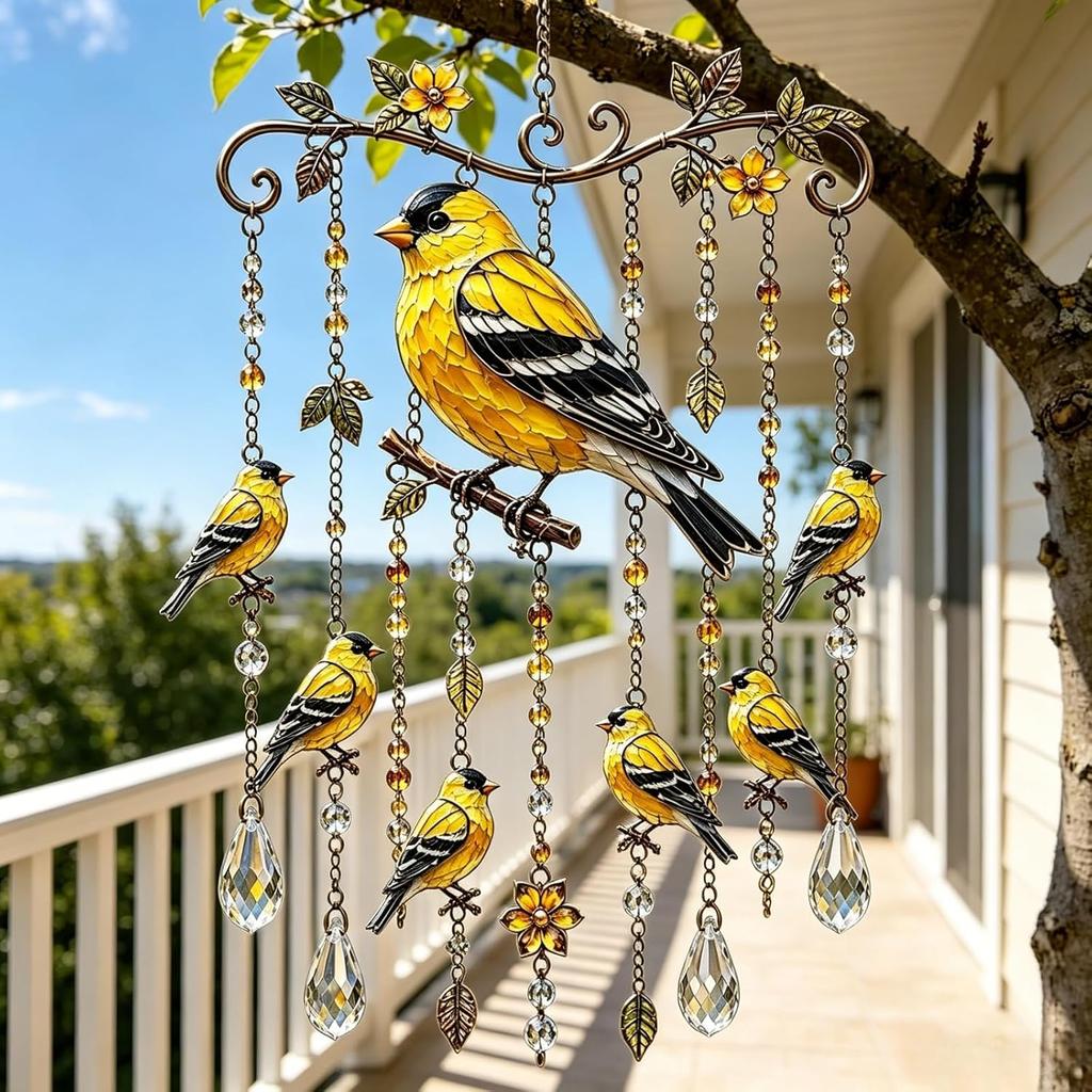 Elegant Hummingbird Garden Wind Chime Colorful