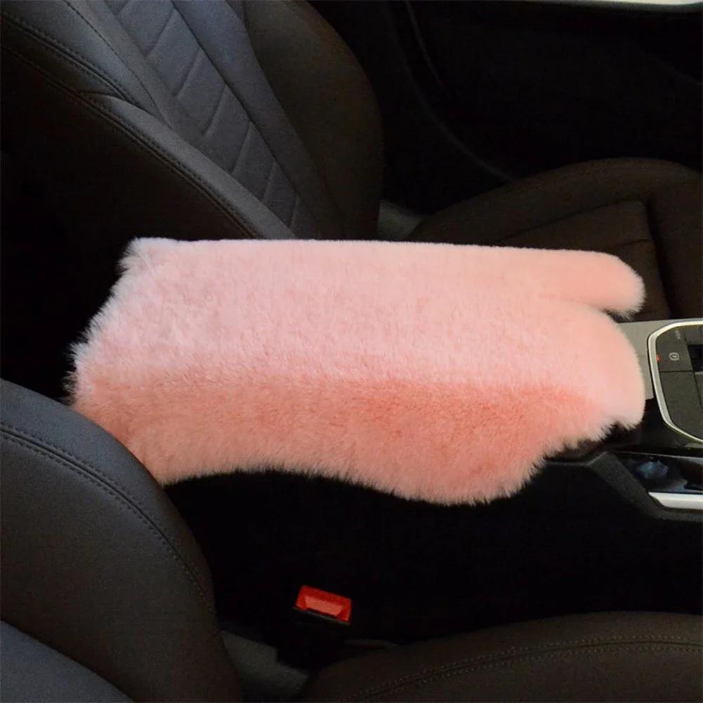 

Car Plush Armrest Console Cover Armrest Box Cushion Auto Central Armrest Box Arm Rest Pad Soft Universal Interior Accessories рожевий