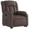 Recliner Chair with Lift Assist Brown Faux Leather