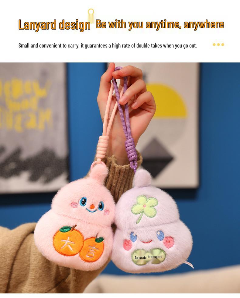 Adorable Fu Lu Gourd Plush Keychain Doll Ornament Pillow