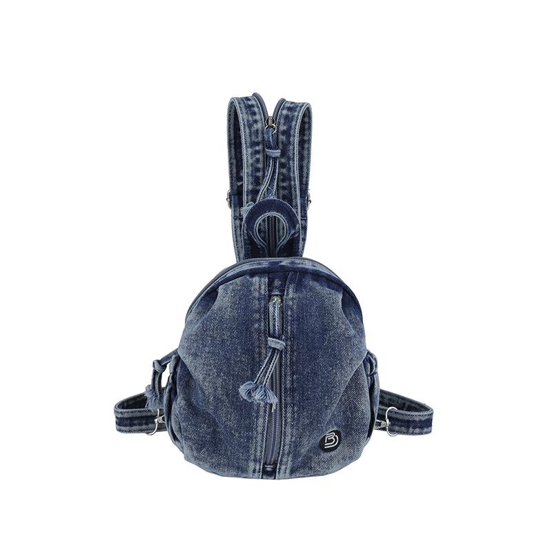 Denim Backpack Lightweight Casual Women Outdoor Sports Mini Backpack