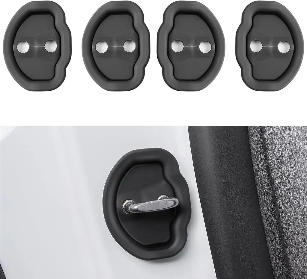 For Tesla Model Y Model 3 Car Door Shock Absorber Car Door Lock Protector Silicone Silent Car Door Lock Latches Cover Accessries