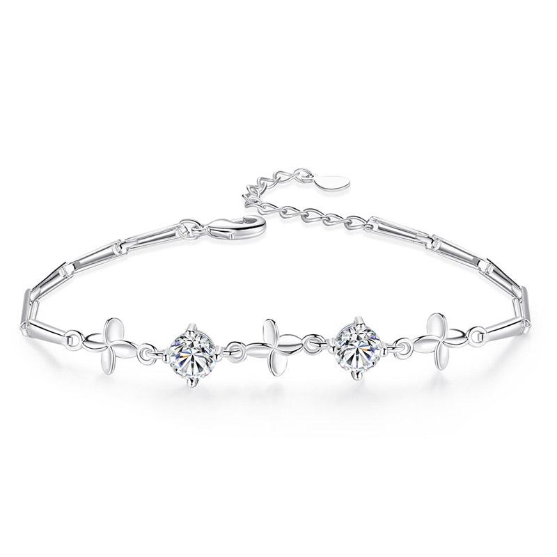 Women's Infinity Heart Clover Plum Blossom Sliding Bracelet - Fashionable Jewelry Gift for Girls Ladies