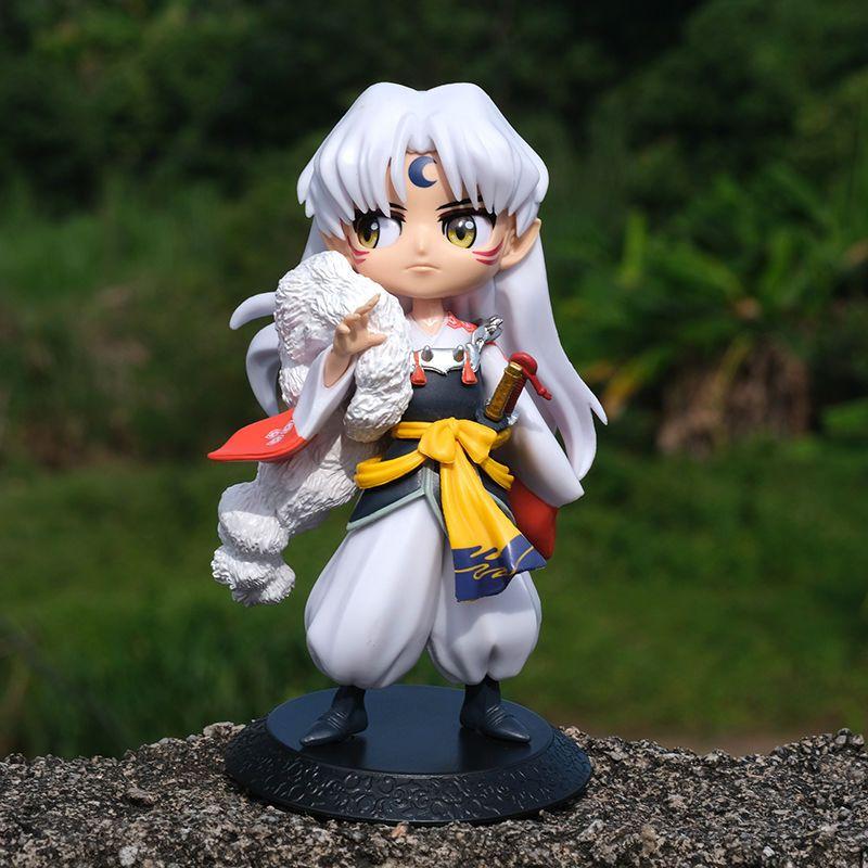 14cm Inuyasha Sesshomaru Kagome Zhuye Kawaii Anime Figure Gk Statue Model Toy Figures Ornaments Collect Office Decorations Gifts
