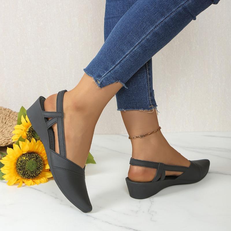 Fashion Women's Fashion Baotou Sandals Summer New Pointed Head Shallow Mouth Soft Sole Anti-landslide Heel Shoes