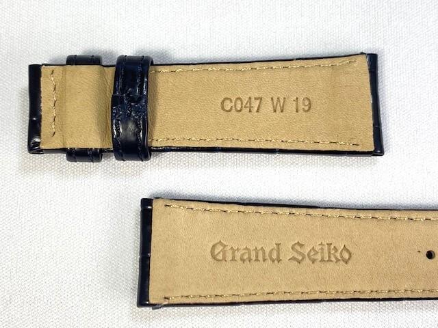 C047011J0 SEIKO Grand Seiko 19mm Leather Dark for Strap, Crocodile, Blue, SBGY009/ 9R31-0AG0