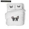 Cartoon Bulldog King Queen Duvet Cover Shar Pei Pup Dog Bedding Set Lovely Pet Puppy Doggy Quilt Cover Polyester Comforter Cover
