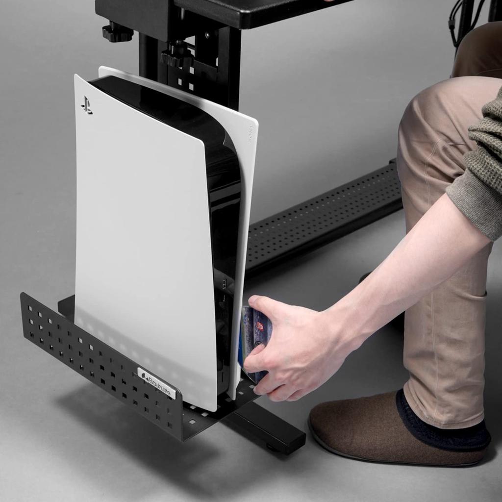 Bauhutte Game Console Storage Compatible with PS5 and New Clamp Under-Desk Rack, (Old Models), Type, BHS-330G-BK