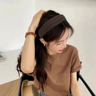 French Knitting Headband for Women Elegant Knit Hair Hoop Hair Accessories Sweet Girl Wide Edge Hair Bands Headwear