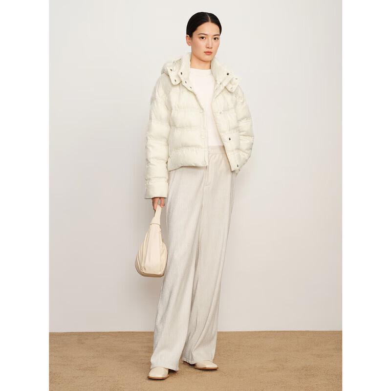 

JiuZi Anna Kou Women s Hooded Duck Down Short Puffer Jacket L