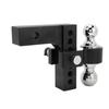 Adjustable Trailer Hitch 6in Drop Rise 12500LBS Capacity Stainless Steel for 2in Heavy Truck GTW Traction Hook Receiver