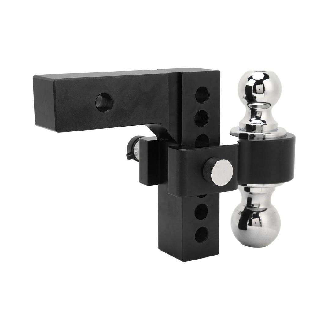 Adjustable Trailer Hitch 6in Drop Rise 12500LBS Capacity Stainless Steel for 2in Heavy Truck GTW Traction Hook Receiver