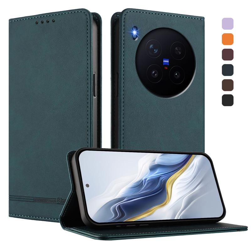 Leder Retro Diebstahlsichere Brieftasche Flip Case Für VIVO X300 X200 X200S X100 X100S Pro Ultra 5G Hülle Handyhülle Magnetverschluss Karte