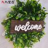 Rustic Wooden Welcome Sign With Eucalyptus Wreath Door Decor Photography Prop 30cm