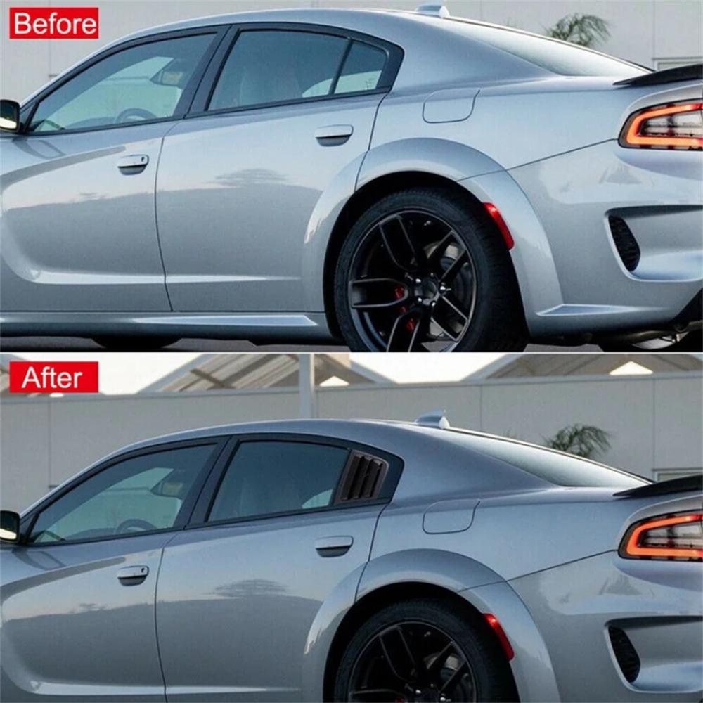 2Pcs/Set Rear Window Blinds Quarter Louvers Cover For Dodge Charger 2011-2021