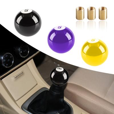 Universal Round Shifter Knob Head Black 8 Ball Racing Acrylic Gear Shift Knob SK-1003-8